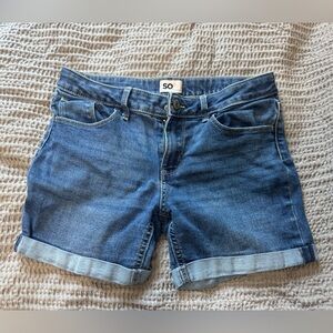 SO Blue Jean Burmuda Shorts with Rolled Cuffs size girls 14